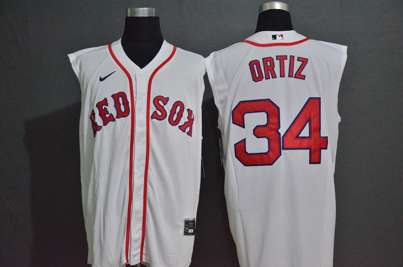 Men's Boston Red Sox #34 David Ortiz White 2020 Cool and Refreshing Sleeveless Fan Stitched MLB Nike Jersey