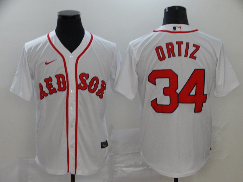 Men's Boston Red Sox #34 David Ortiz White Stitched MLB Cool Base Nike Jersey