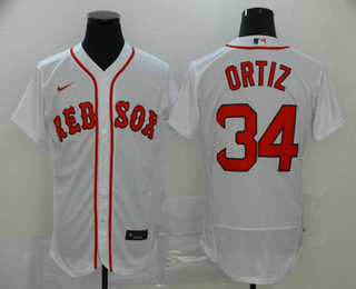 Men's Boston Red Sox #34 David Ortiz White Stitched MLB Flex Base Nike Jersey