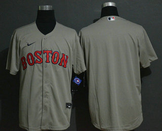Men's Boston Red Sox Blank Gray Stitched MLB Cool Base Nike Jersey