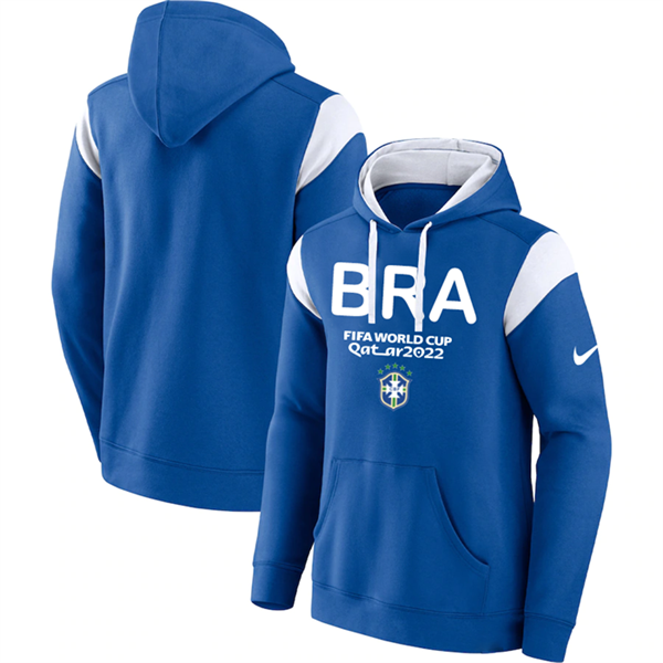 Men's Brazil Blue 2022 FIFA World Cup Soccer Hoodie