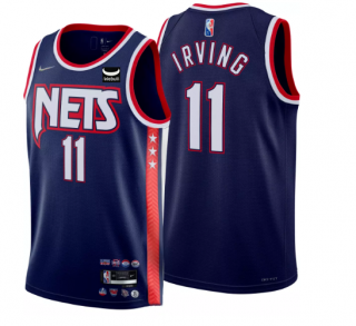 Men's Brooklyn Nets #11 Kyrie Irving Navy 2021-22 Swingman City Edition 75th Anniversary Stitched Basketball Jersey
