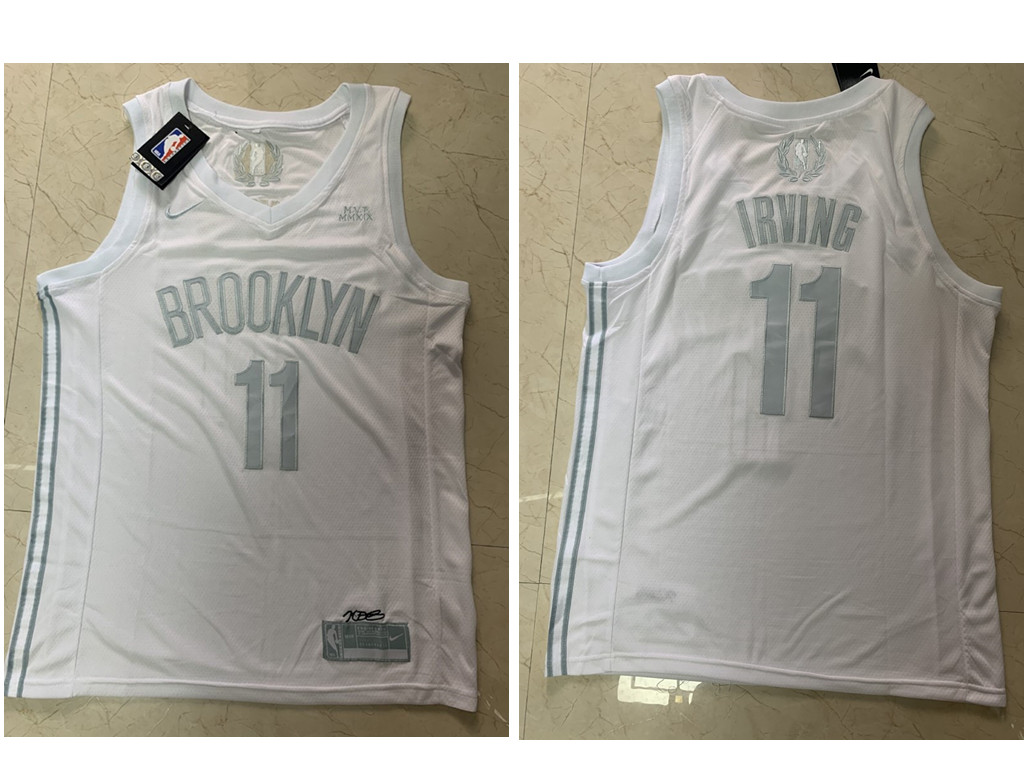 Men's Brooklyn Nets #11 Kyrie Irving White 2020 MVP Nike Swingman Stitched NBA Jersey