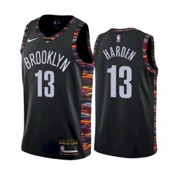 Men's Brooklyn Nets #13 James Harden Black Nike 2020 New Season Swingman City Edition Jersey
