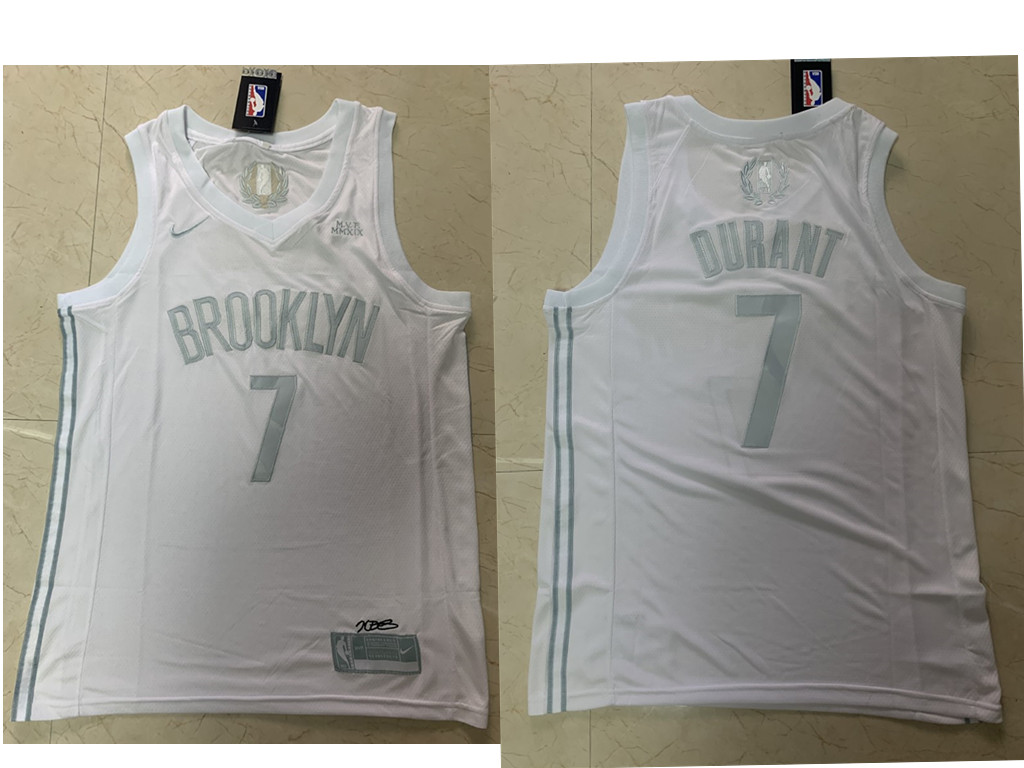 Men's Brooklyn Nets #7 Kevin Durant White 2020 MVP Nike Swingman Stitched NBA Jersey
