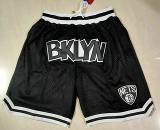 Men's Brooklyn Nets Black Just Don Swingman Throwback Shorts