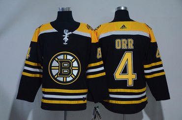 Men's Boston Bruins 4 Bobby Orr Black Adidas Stitched Home Jersey