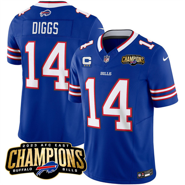 Men's Buffalo Bills #14 Stefon Diggs Blue 2023 F.U.S.E. AFC East Champions With 3-star C Ptach Football Stitched Jersey
