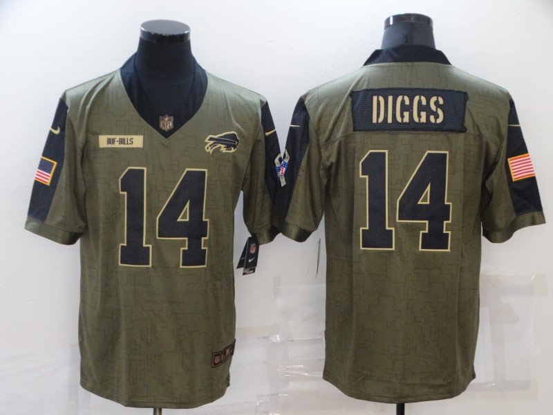 Men's Buffalo Bills #14 Stefon Diggs Nike Olive 2021 Salute To Service Limited Player  Jersey