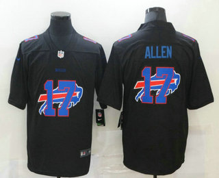 Men's Buffalo Bills #17 Josh Allen Black 2020 Shadow Logo Vapor Untouchable Stitched NFL Nike Limited Jersey
