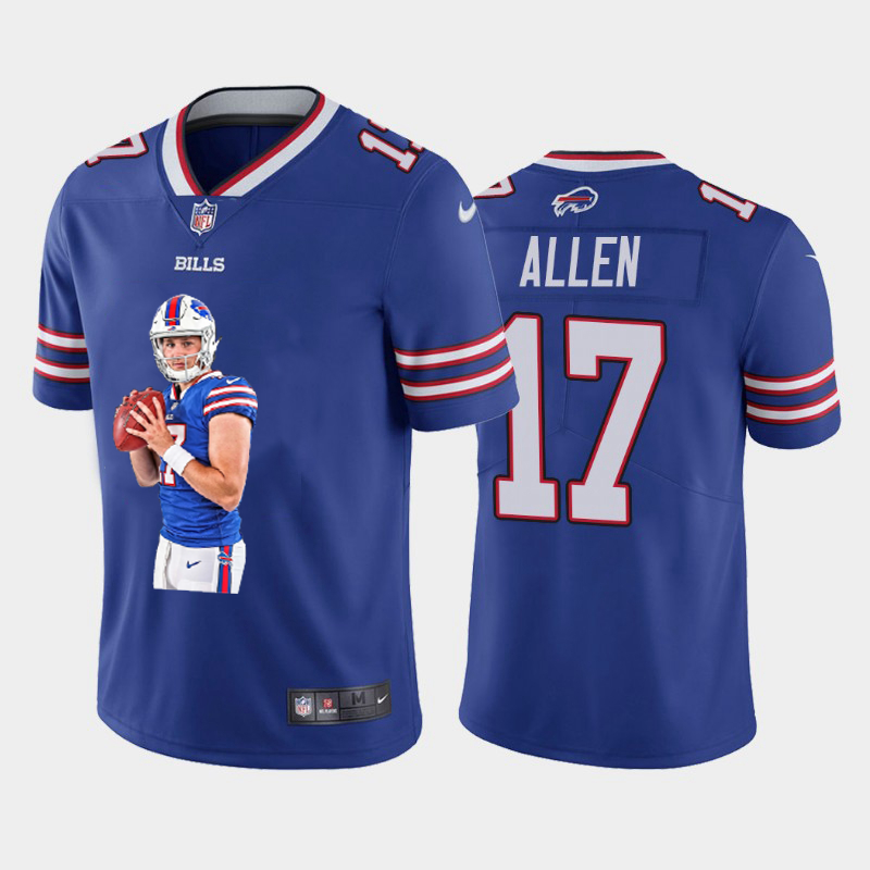 Men's Buffalo Bills #17 Josh Allen Royal Blue Player Portrait Edition 2020 Vapor Untouchable Stitched NFL Nike Limited Jersey