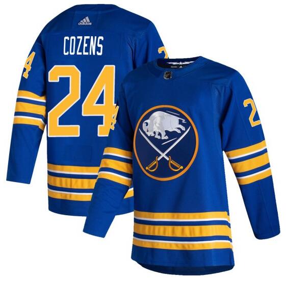 Men's Buffalo Sabres #24 Dylan Cozens Adidas Authentic Home Royal Jersey