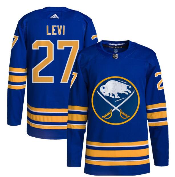Men's Buffalo Sabres #27 Devon Levi adidas Home Authentic Pro Custom Royal Jersey