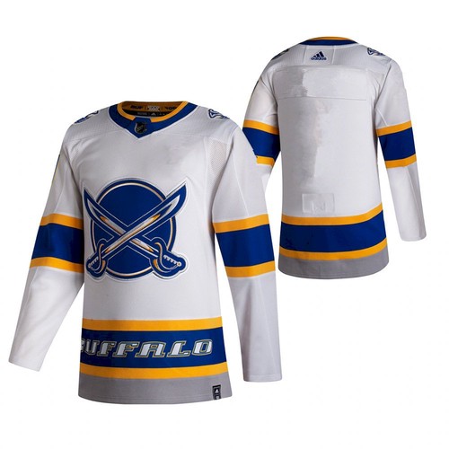 Men's Buffalo Sabres Blank White 2020-21 Reverse Retro Stitched NHL Jersey