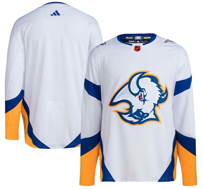 Men's Buffalo Sabres Blank White 2022 23 Reverse Retro Stitched Jersey