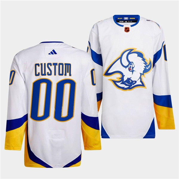 Men/Women/Youth Buffalo Sabres Custom White 2022-23 Reverse Retro Stitched Jersey