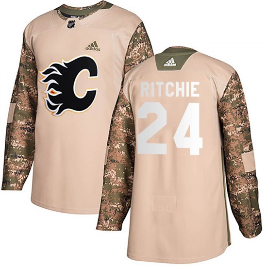 Men's Calgary Flames #24 Brett Ritchie Adidas Authentic Veterans Day Practice Jersey - Camo