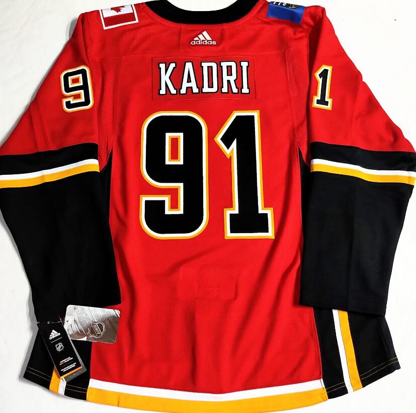 Men's Calgary Flames #91 Nazem Kadri Red Home Authentic Player Jerseys
