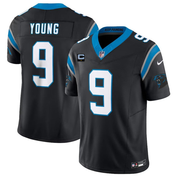 Men's Carolina Panthers #9 Bryce Young Black 2023 F.U.S.E. With 1-Star C Patch Vapor Untouchable Football Stitched Jersey