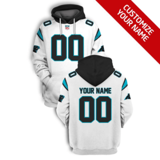 Men's Carolina Panthers Active Player White Custom 2021 Pullover Hoodie