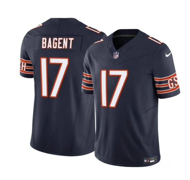 Men's Chicago Bears #17 Tyson Bagent Navy 2023 F.U.S.E. Vapor Untouchable Limited Football Stitched Jersey