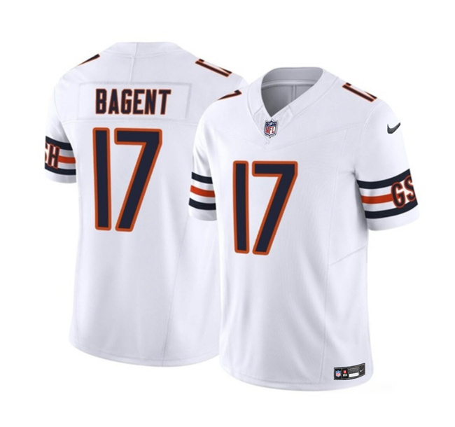 Men's Chicago Bears #17 Tyson Bagent White 2023 F.U.S.E. Vapor Untouchable Limited Football Stitched Jersey