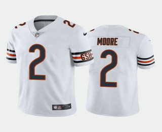 Men's Chicago Bears #2 DJ Moore White Vapor Untouchable Stitched Football Jersey