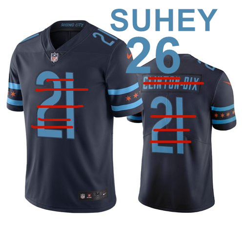 Men's Chicago Bears #26 Matt Suhey Navy City Edition Limited Stitched Jersey
