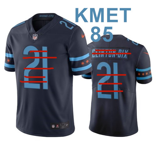 Men's Chicago Bears #85 Cole Kmet Navy City Edition Limited Stitched Jersey