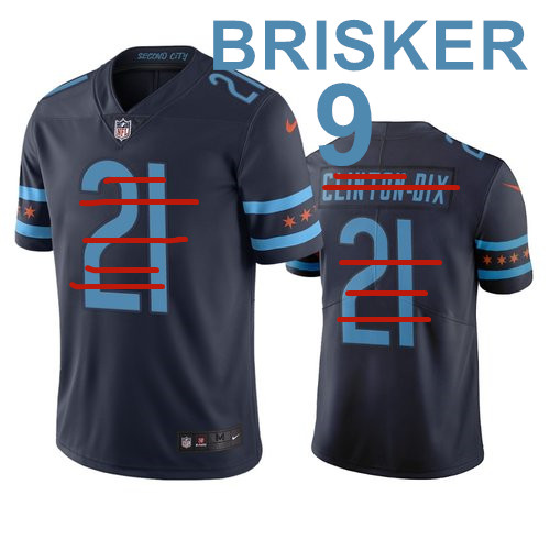 Men's Chicago Bears #9 Jaquan Brisker Navy City Edition Limited Stitched Jersey
