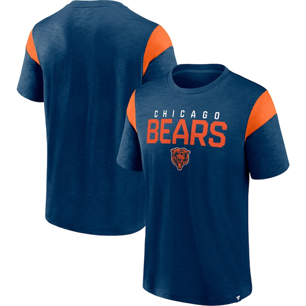 Men's Chicago Bears Navy Orange Home Stretch Team T-Shirt