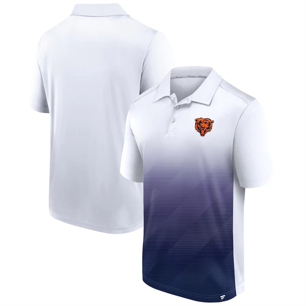 Men's Chicago Bears White Navy Iconic Parameter Sublimated Polo