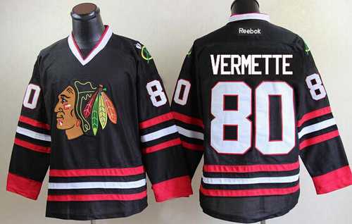Men's Chicago Blackhawks #80 Antoine Vermette  Black Jersey