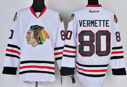 Men's Chicago Blackhawks #80 Antoine Vermette White Jersey