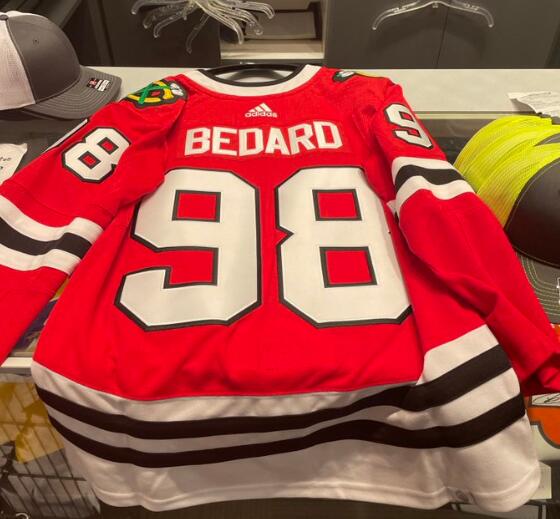 Men's Chicago Blackhawks #98 Connor Bedard adidas Home Authentic Red Player Jerseys