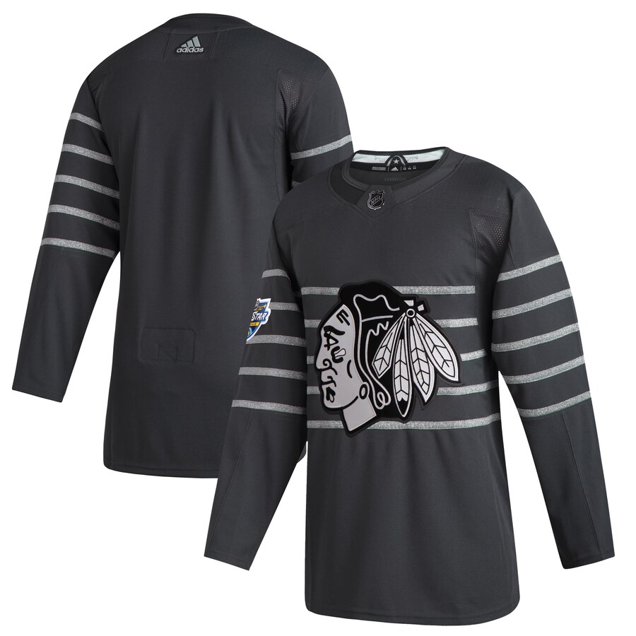 Men's Chicago Blackhawks Blank Gray 2020 NHL All-Star Game Adidas Jersey