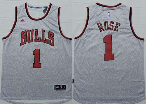 Men's Chicago Bulls #1 Derrick Rose Revolution 30 Swingman 2014 New Gray Jersey