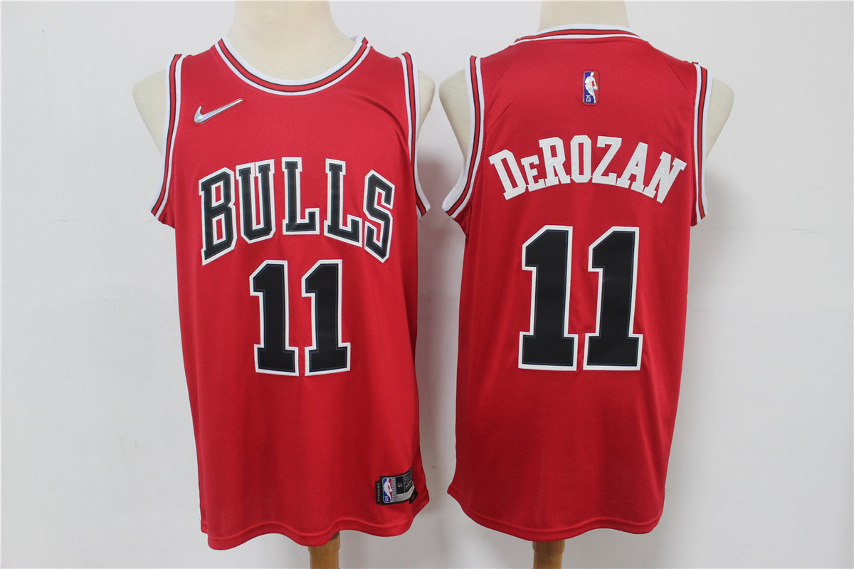 Men's Chicago Bulls #11 DeMar DeRozan Red Nike 75th Anniversary Diamond 2021 Stitched Jersey