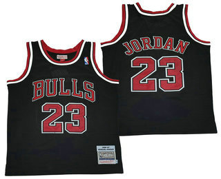 Men's Chicago Bulls #23 Michael Jordan Black 1996-97 Hardwood Classics Soul AU Throwback Jersey