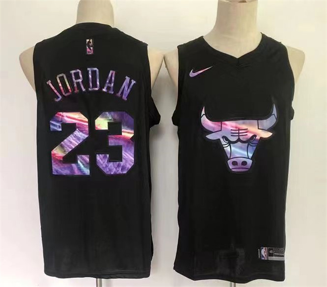 Men's Chicago Bulls #23 Michael Jordan Black Stitched Basketball Jersey1
