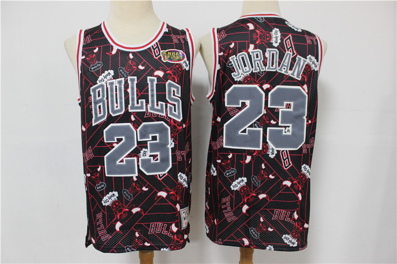 Men's Chicago Bulls #23 Michael Jordan Black Tear Up Pack Mitchell & Ness Swingman Jeresy