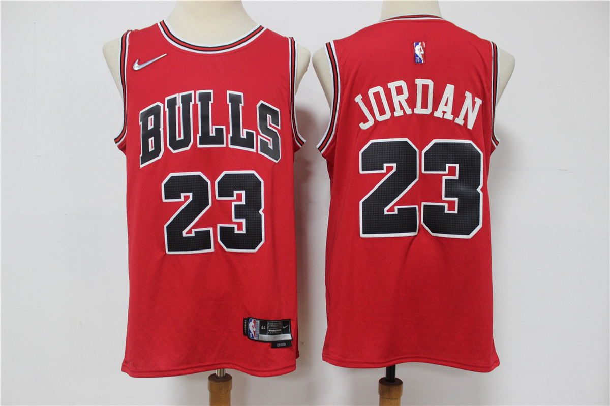 Men's Chicago Bulls #23 Michael Jordan Red Nike 75th Anniversary Diamond 2021 Stitched Jersey