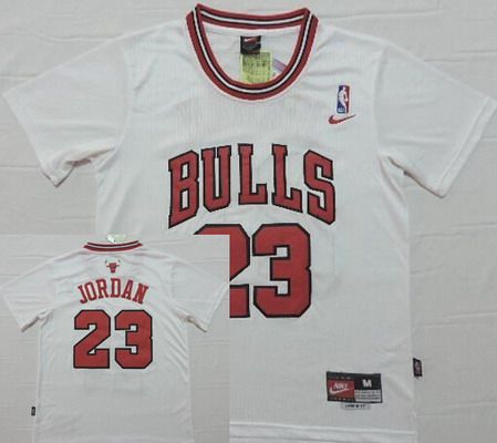 Men's Chicago Bulls #23 Michael Jordan Revolution 30 Swingman White Short-Sleeved Jersey