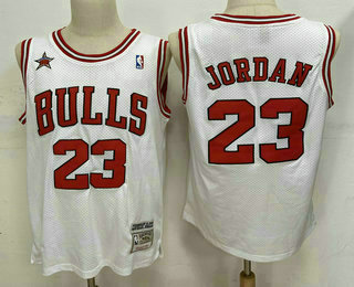 Men's Chicago Bulls #23 Michael Jordan White 1998 All Star Hardwood Classics Soul Swingman Throwback Jersey
