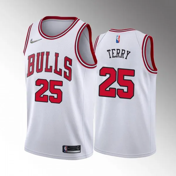 Men's Chicago Bulls #25 Dalen Terry White Stitched Basketball Jersey