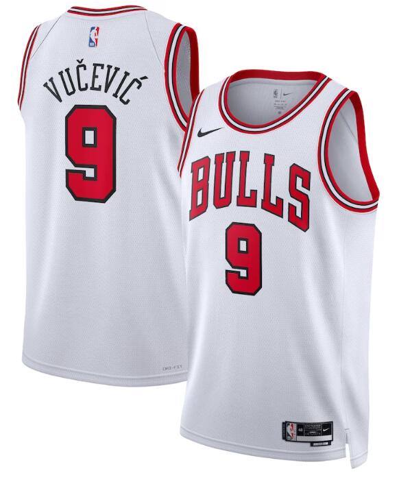 Men's Chicago Bulls #9 Nikola Vu?evi? Nike Association Edition Swingman Vucevic Jersey - White