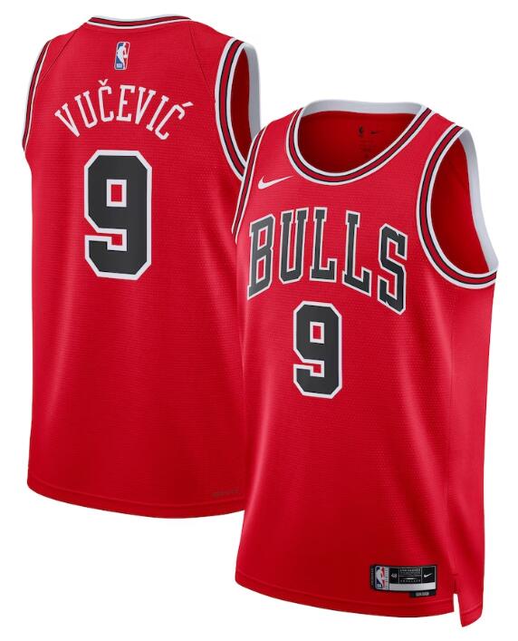 Men's Chicago Bulls #9 Nikola Vu?evi? Nike Icon Edition Swingman Vucevic Jersey Red
