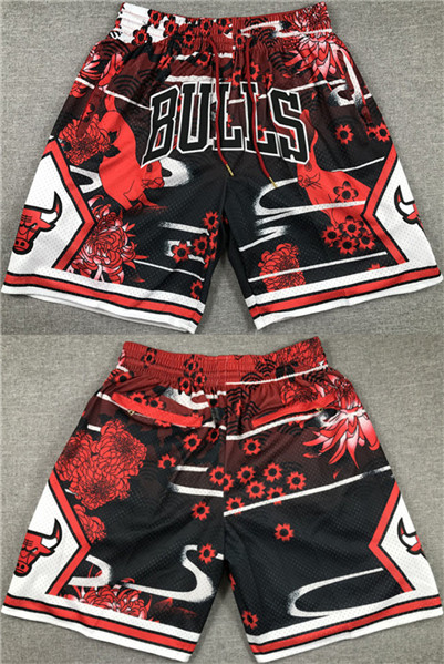Men's Chicago Bulls Red Black Shorts