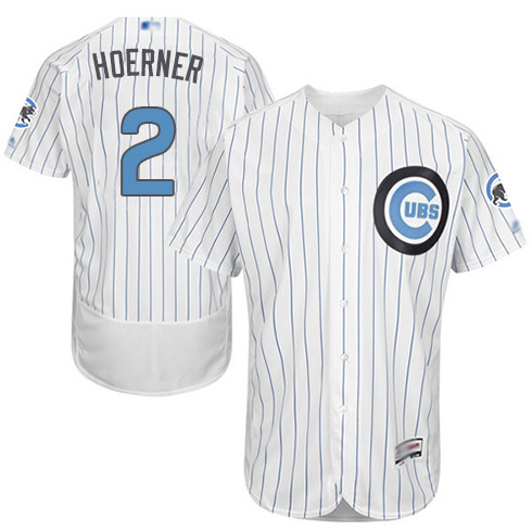 Men's Chicago Cubs #2 Nico Hoerner White 2016 Father's Day Fashion Baseball Flex Base Jersey