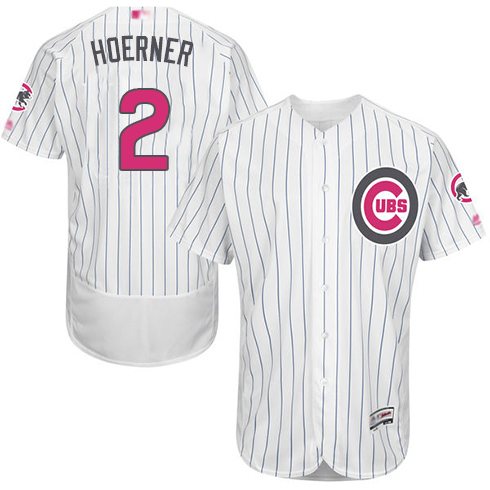 Men's Chicago Cubs #2 Nico Hoerner White 2016 Mother's Day Fashion Baseball Flex Base Jersey